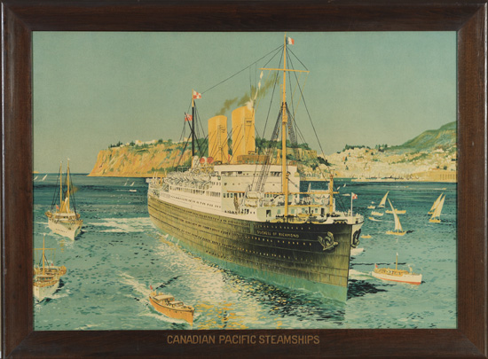(CANADIAN PACIFIC LINE.) "Duchess of Richmond." Company-issued color lithographed print,